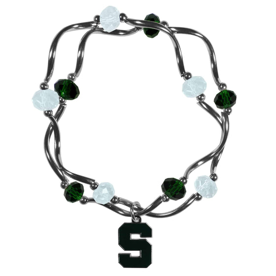 Michigan St. Spartans Crystal Bead Bracelet (SSKG) - 757 Sports Collectibles