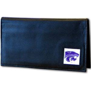 Kansas St. Wildcats Deluxe Leather Checkbook Cover (SSKG) - 757 Sports Collectibles