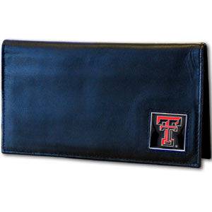 Texas Tech Raiders Deluxe Leather Checkbook Cover (SSKG) - 757 Sports Collectibles