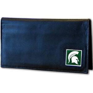 Michigan St. Spartans Deluxe Leather Checkbook Cover (SSKG) - 757 Sports Collectibles