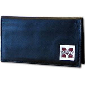 Mississippi St. Bulldogs Deluxe Leather Checkbook Cover (SSKG) - 757 Sports Collectibles