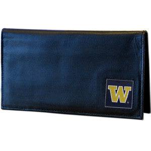 Washington Huskies Deluxe Leather Checkbook Cover (SSKG) - 757 Sports Collectibles