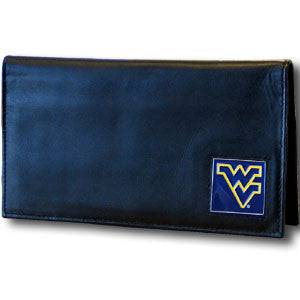 W. Virginia Mountaineers Deluxe Leather Checkbook Cover (SSKG) - 757 Sports Collectibles