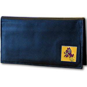 Arizona St. Sun Devils Deluxe Leather Checkbook Cover (SSKG) - 757 Sports Collectibles