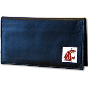 Washington St. Cougars Deluxe Leather Checkbook Cover (SSKG) - 757 Sports Collectibles