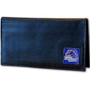 Boise St. Broncos Deluxe Leather Checkbook Cover (SSKG) - 757 Sports Collectibles