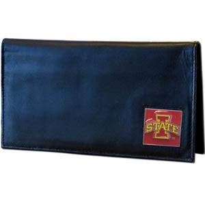 Iowa St. Cyclones Deluxe Leather Checkbook Cover (SSKG) - 757 Sports Collectibles