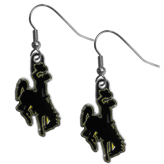 Wyoming Cowboy Chrome Dangle Earrings (SSKG) - 757 Sports Collectibles