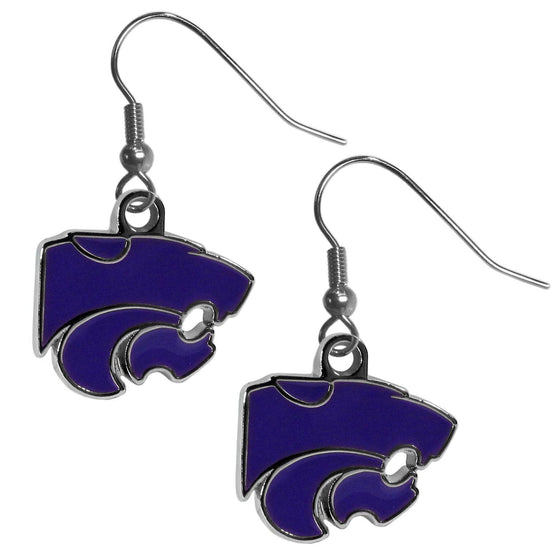 Kansas St. Wildcats Chrome Dangle Earrings (SSKG) - 757 Sports Collectibles