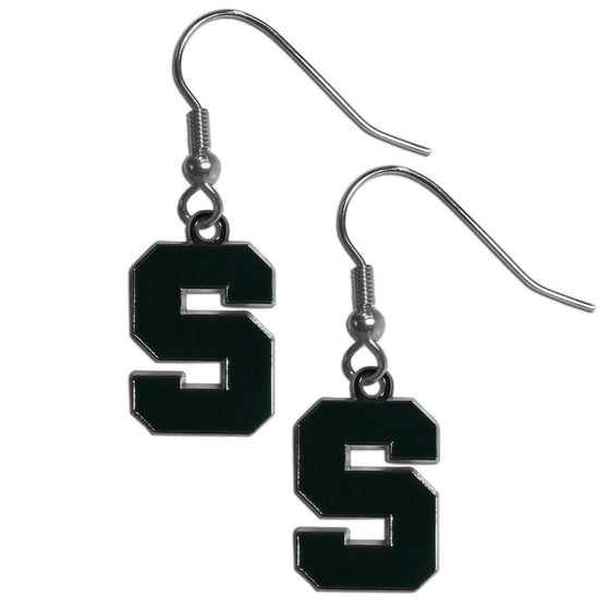 Michigan St. Spartans Chrome Dangle Earrings (SSKG) - 757 Sports Collectibles