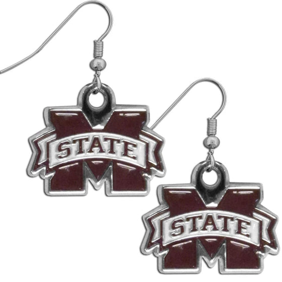 Mississippi St. Bulldogs Chrome Dangle Earrings (SSKG) - 757 Sports Collectibles