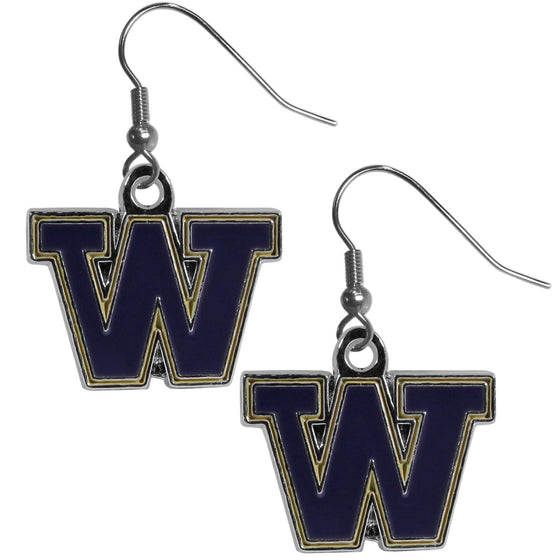 Washington Huskies Chrome Dangle Earrings (SSKG) - 757 Sports Collectibles