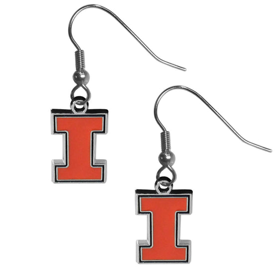 Illinois Fighting Illini Chrome Dangle Earrings (SSKG) - 757 Sports Collectibles