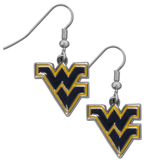 W. Virginia Mountaineers Chrome Dangle Earrings (SSKG) - 757 Sports Collectibles