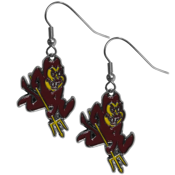 Arizona St. Sun Devils Chrome Dangle Earrings (SSKG) - 757 Sports Collectibles