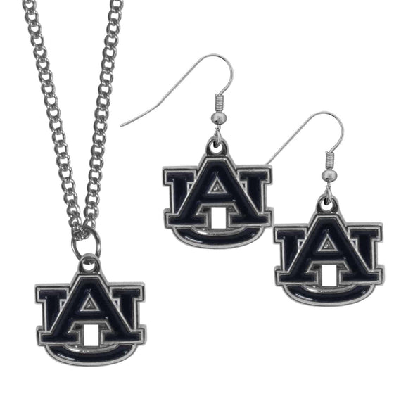 Auburn Tigers Dangle Earrings and Chain Necklace Set (SSKG) - 757 Sports Collectibles