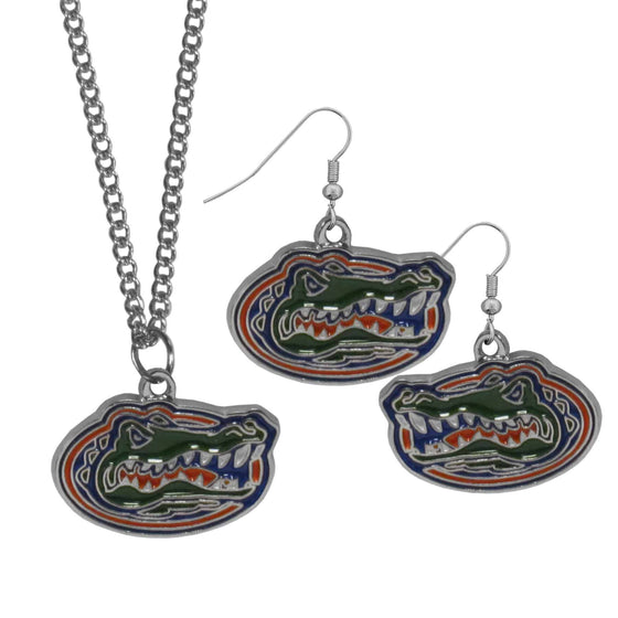 Florida Gators Dangle Earrings and Chain Necklace Set (SSKG) - 757 Sports Collectibles