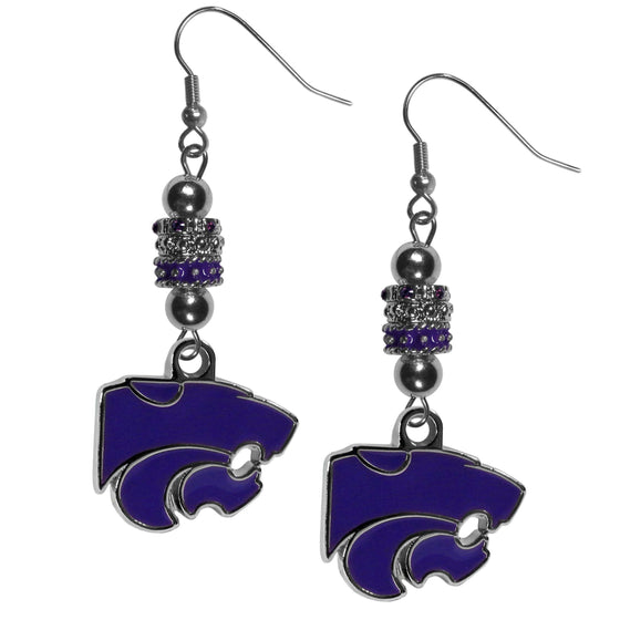 Kansas St. Wildcats Euro Bead Earrings (SSKG) - 757 Sports Collectibles