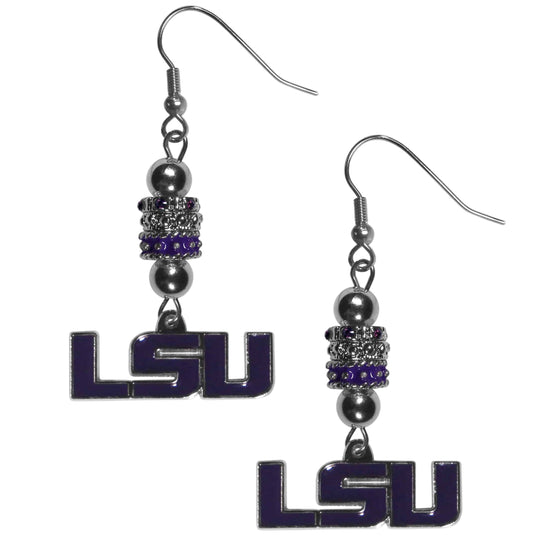 LSU Tigers Euro Bead Earrings (SSKG) - 757 Sports Collectibles