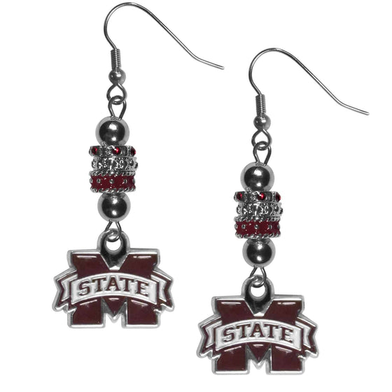 Mississippi St. Bulldogs Euro Bead Earrings (SSKG) - 757 Sports Collectibles