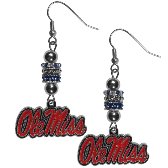 Mississippi Rebels Euro Bead Earrings (SSKG) - 757 Sports Collectibles