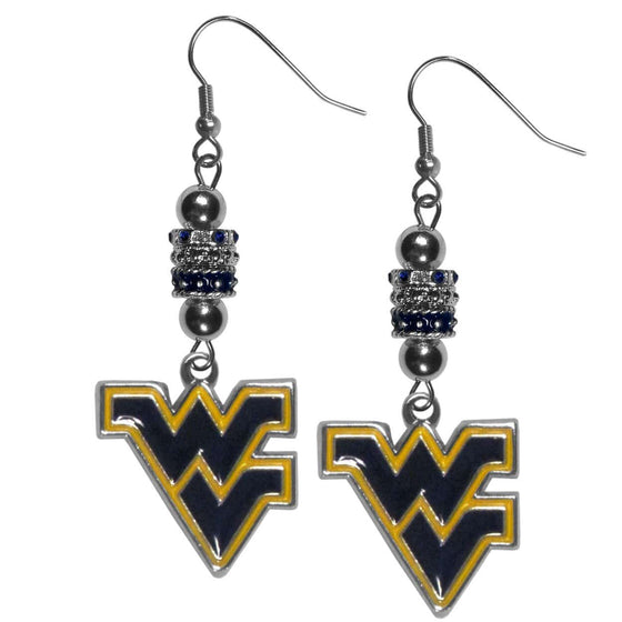 W. Virginia Mountaineers Euro Bead Earrings (SSKG) - 757 Sports Collectibles