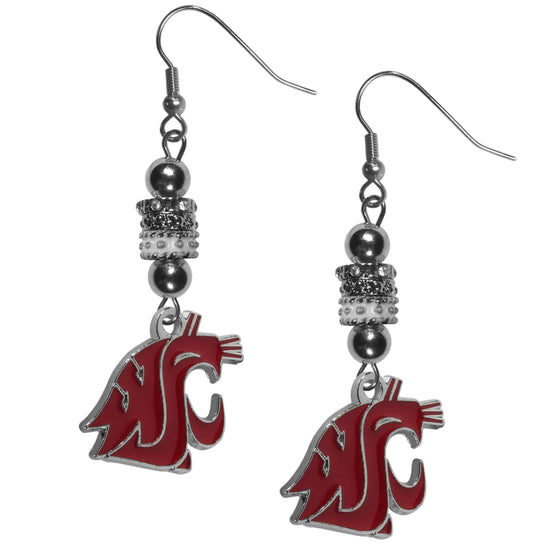 Washington St. Cougars Euro Bead Earrings (SSKG) - 757 Sports Collectibles