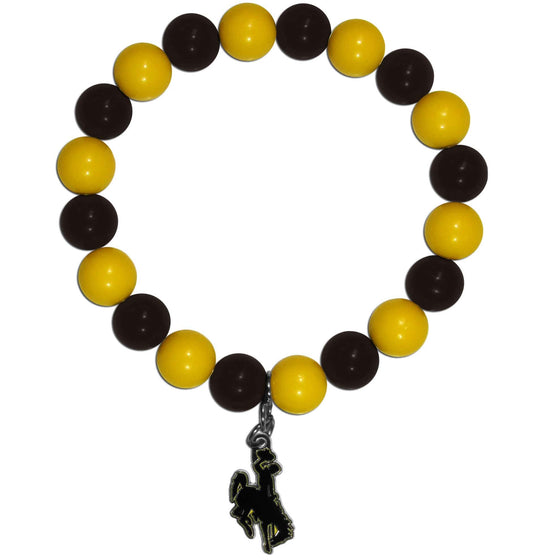 Wyoming Cowboy Fan Bead Bracelet (SSKG) - 757 Sports Collectibles