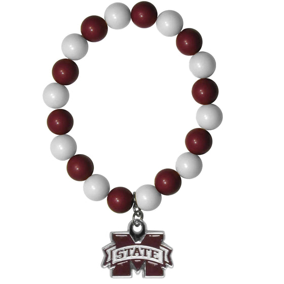 Mississippi St. Bulldogs Fan Bead Bracelet (SSKG) - 757 Sports Collectibles