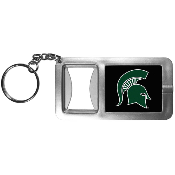 Michigan St. Spartans Flashlight Key Chain with Bottle Opener (SSKG) - 757 Sports Collectibles