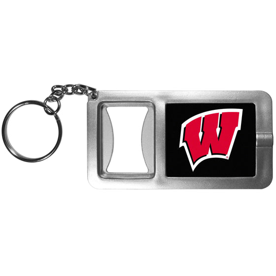 Wisconsin Badgers Flashlight Key Chain with Bottle Opener (SSKG) - 757 Sports Collectibles