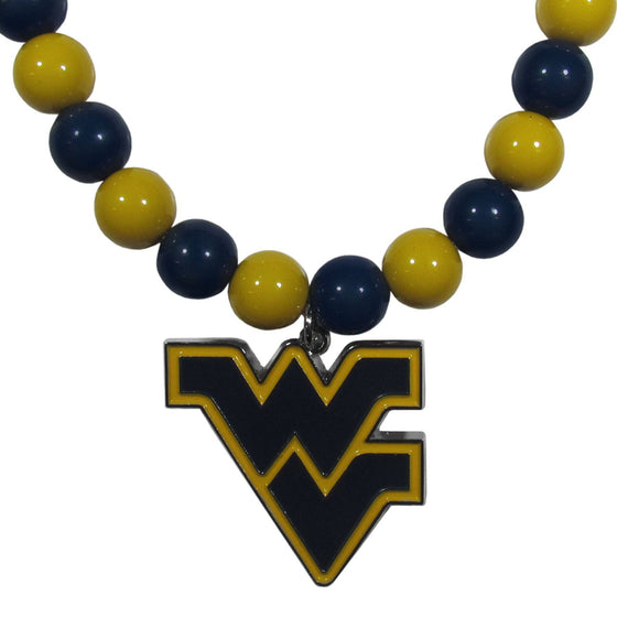 W. Virginia Mountaineers Fan Bead Necklace (SSKG) - 757 Sports Collectibles