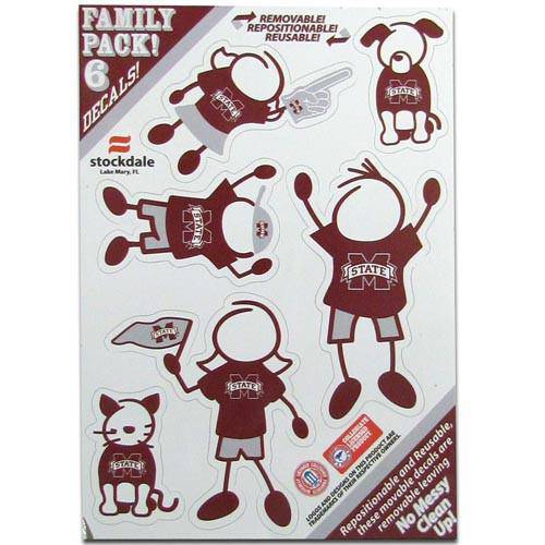 Mississippi St. Bulldogs Family Decal Set Small (SSKG) - 757 Sports Collectibles