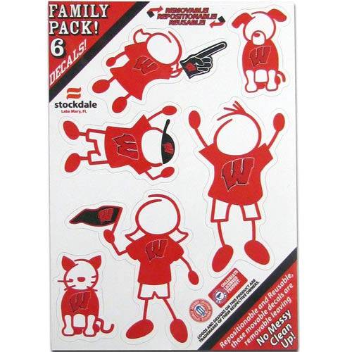 Wisconsin Badgers Family Decal Set Small (SSKG) - 757 Sports Collectibles