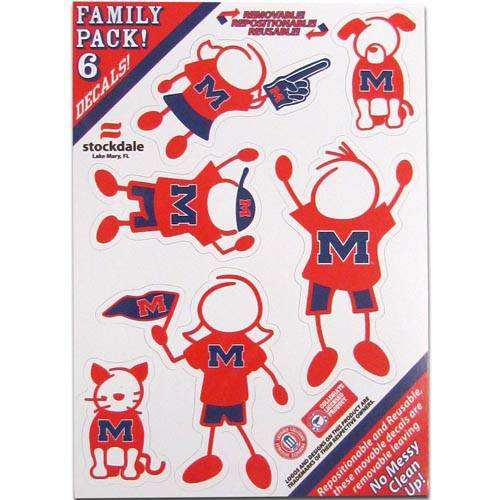 Mississippi Rebels Family Decal Set Small (SSKG) - 757 Sports Collectibles