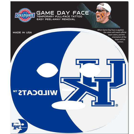 Kentucky Wildcats Game Face Temporary Tattoo (SSKG) - 757 Sports Collectibles