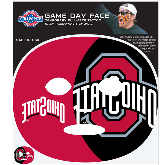 Ohio St. Buckeyes Game Face Temporary Tattoo (SSKG) - 757 Sports Collectibles