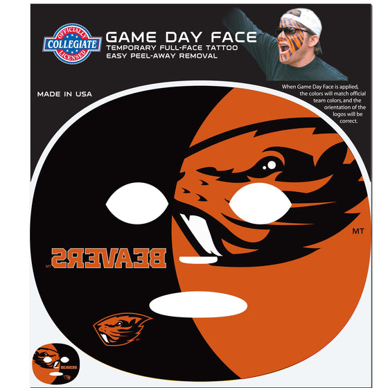 Oregon St. Beavers Game Face Temporary Tattoo (SSKG) - 757 Sports Collectibles