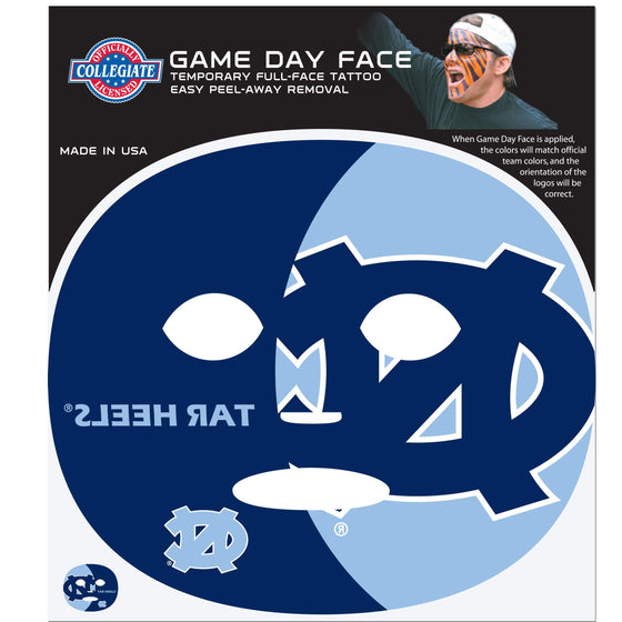 N. Carolina Tar Heels Game Face Temporary Tattoo (SSKG) - 757 Sports Collectibles