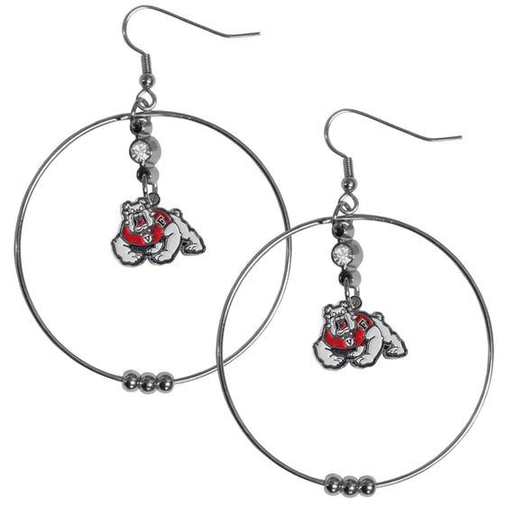 Fresno St. Bulldogs 2 Inch Hoop Earrings (SSKG) - 757 Sports Collectibles