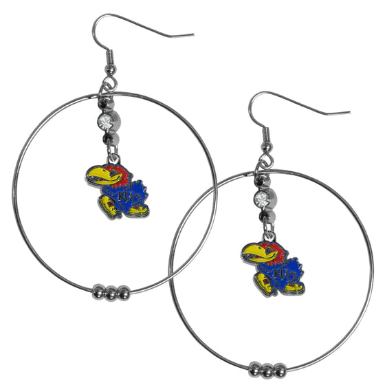 Kansas Jayhawks 2 Inch Hoop Earrings (SSKG) - 757 Sports Collectibles