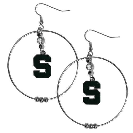 Michigan St. Spartans 2 Inch Hoop Earrings (SSKG) - 757 Sports Collectibles