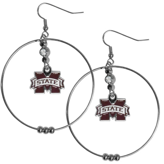 Mississippi St. Bulldogs 2 Inch Hoop Earrings (SSKG) - 757 Sports Collectibles