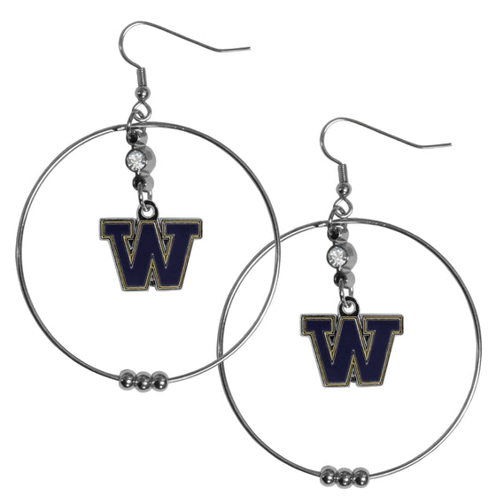 Washington Huskies 2 Inch Hoop Earrings (SSKG) - 757 Sports Collectibles