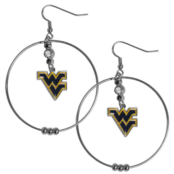 W. Virginia Mountaineers 2 Inch Hoop Earrings (SSKG) - 757 Sports Collectibles