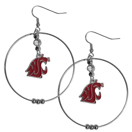 Washington St. Cougars 2 Inch Hoop Earrings (SSKG) - 757 Sports Collectibles