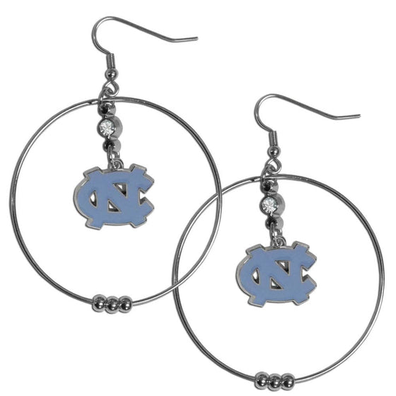 N. Carolina Tar Heels 2 Inch Hoop Earrings (SSKG) - 757 Sports Collectibles