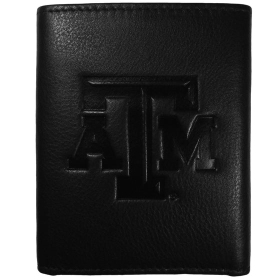 Texas A & M Aggies Embossed Leather Tri-fold Wallet (SSKG) - 757 Sports Collectibles