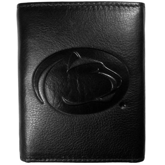 Penn St. Nittany Lions Embossed Leather Tri-fold Wallet (SSKG) - 757 Sports Collectibles