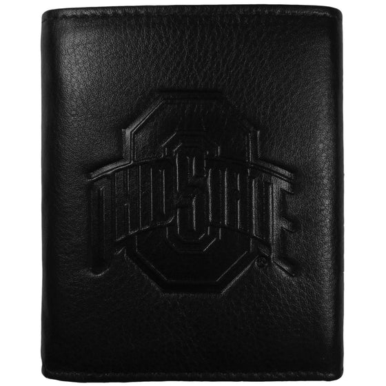 Ohio St. Buckeyes Embossed Leather Tri-fold Wallet (SSKG) - 757 Sports Collectibles